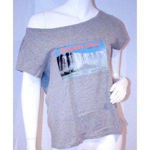 GANT by MICHAEL BASTIAN Grey Melange TEE SHIRT Top GREETINGS NIAGARA FALLS ( M )